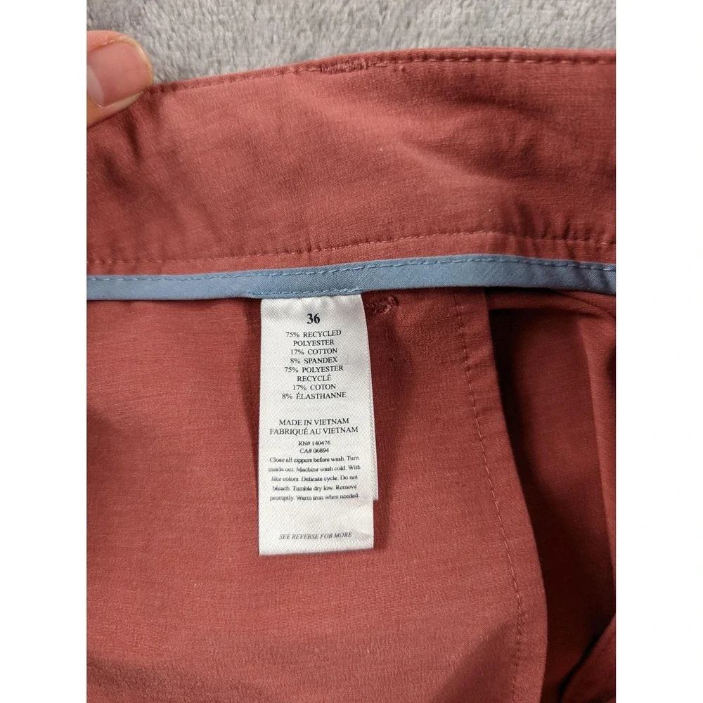 Faherty All Day Shorts Men 36 Red Pink Drawstring Stretch 9
